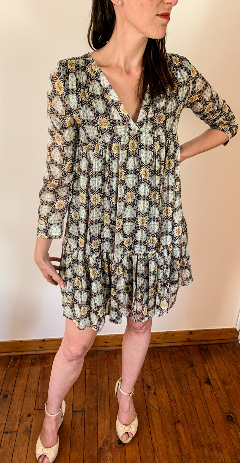 robe courte, robe à motifs
