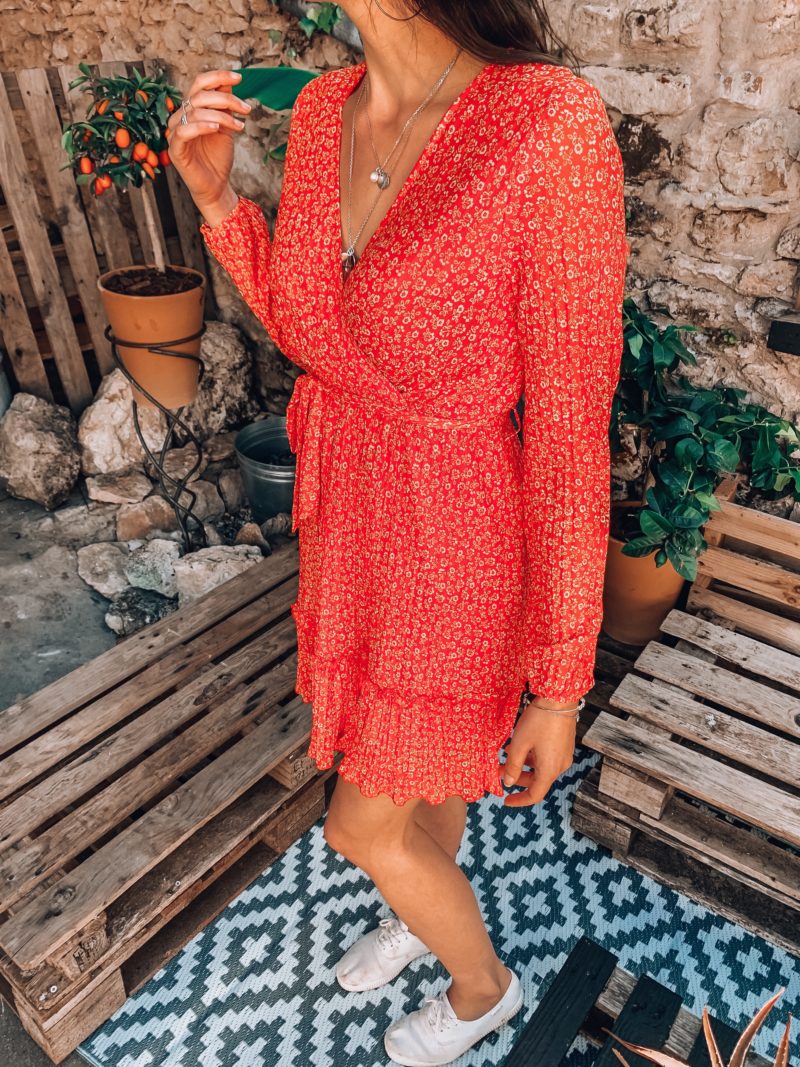 robe cache coeur, robe rouge, robe cache coeur rouge, robe été, robe rouge