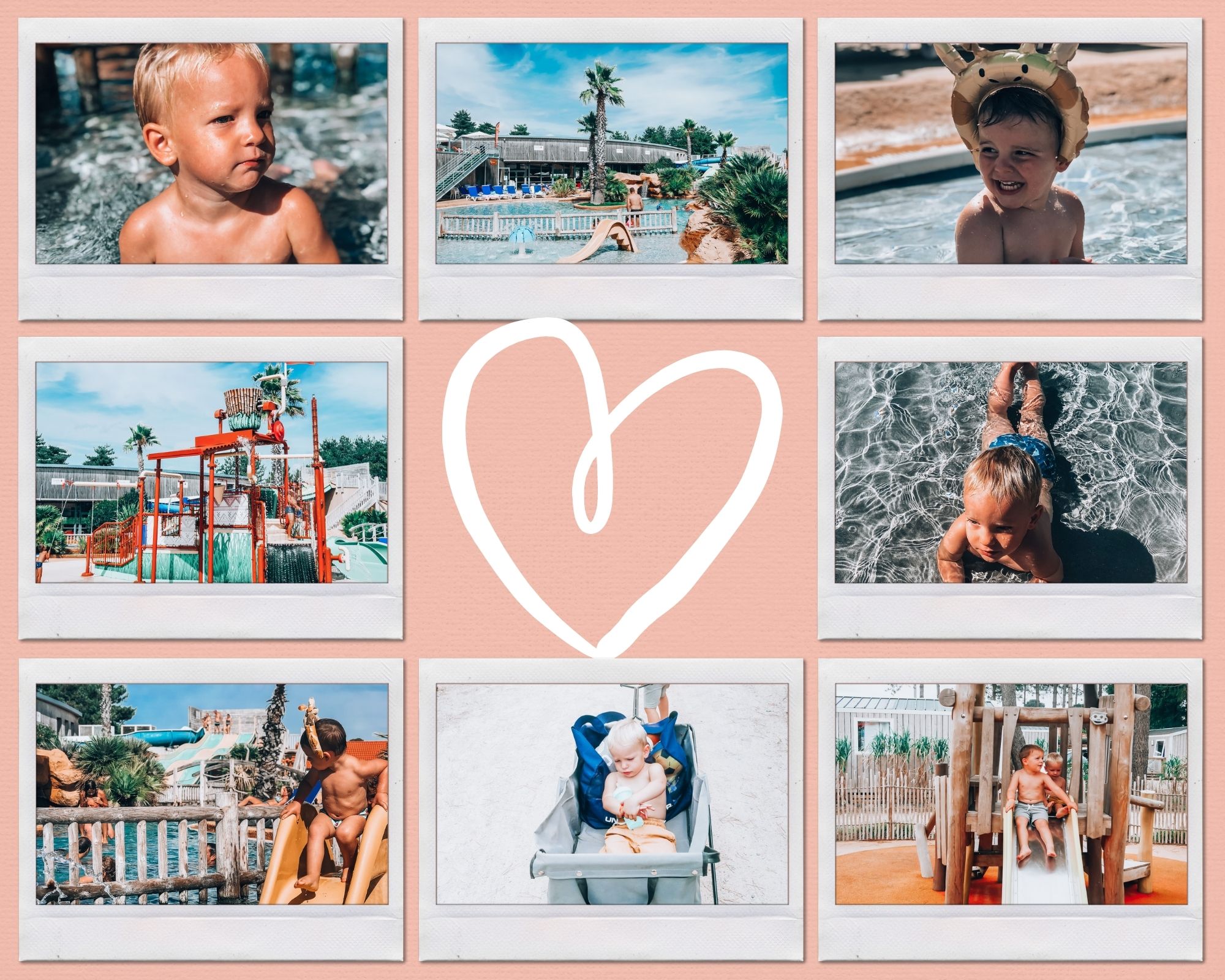 Pink Handdrawn Heart Polaroid Photo Collage (1)