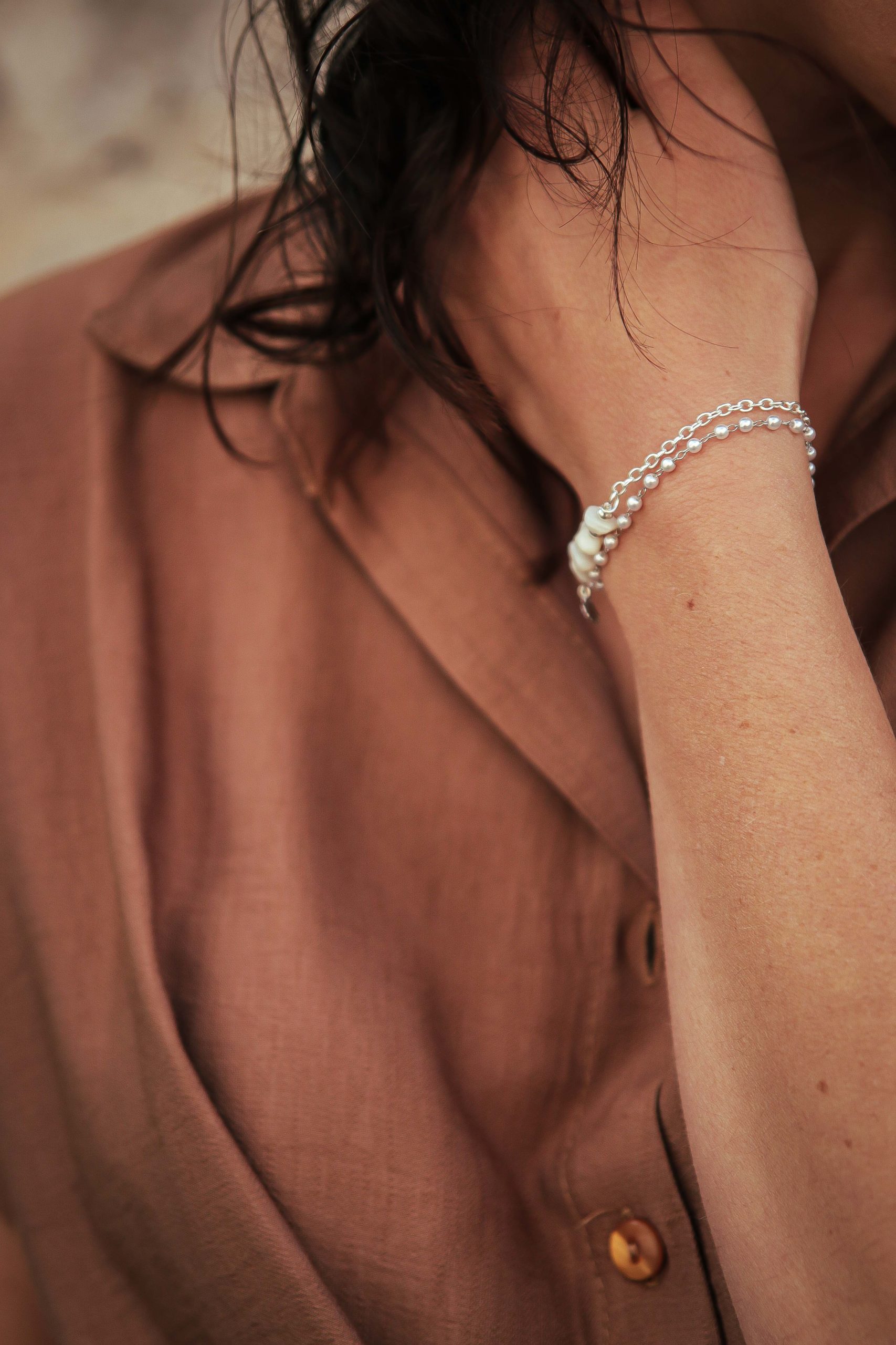 bracelet, bracelet en argent, bracelet perle, bracelet nacre