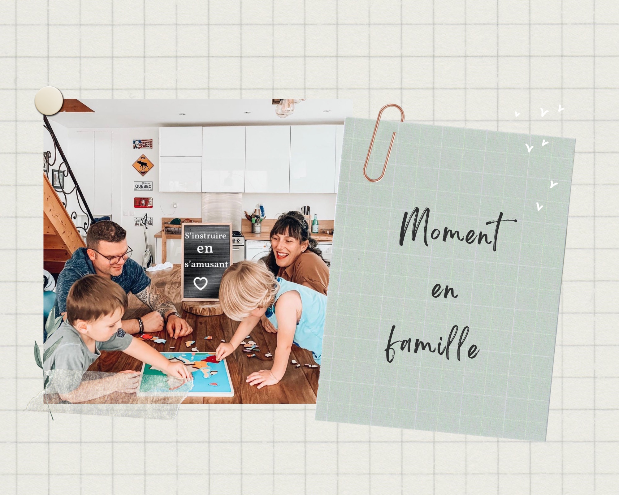 Light Grey Note Paper Birthday Photo Collage